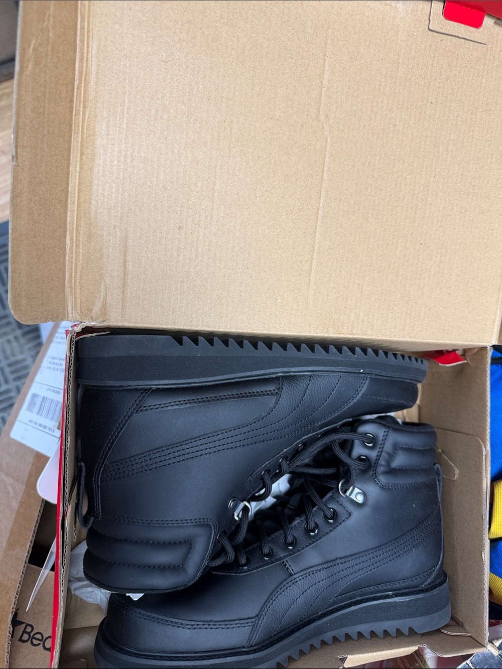 Puma Men's Black Lace-Up Rugged Ankle Boots